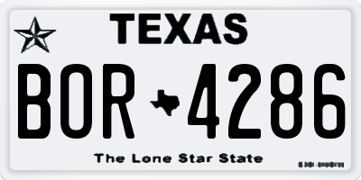 TX license plate BOR4286