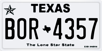 TX license plate BOR4357