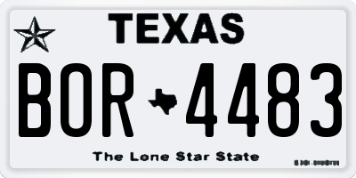 TX license plate BOR4483