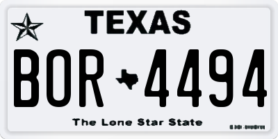 TX license plate BOR4494
