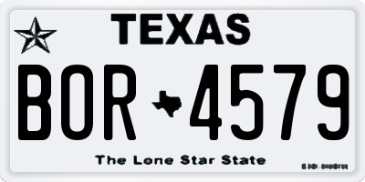 TX license plate BOR4579