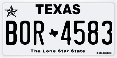TX license plate BOR4583