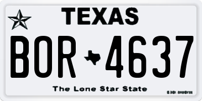 TX license plate BOR4637