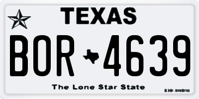 TX license plate BOR4639