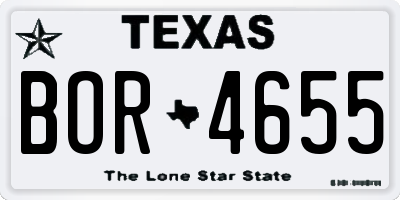 TX license plate BOR4655