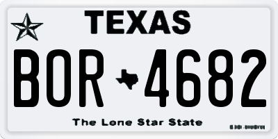 TX license plate BOR4682