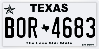 TX license plate BOR4683