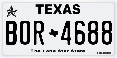 TX license plate BOR4688