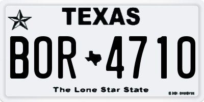 TX license plate BOR4710