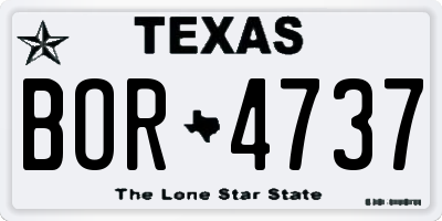 TX license plate BOR4737