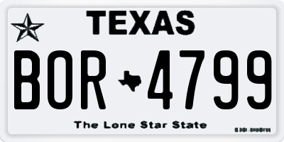 TX license plate BOR4799