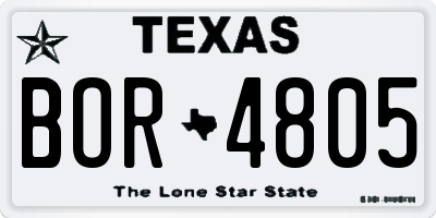 TX license plate BOR4805