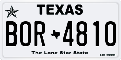 TX license plate BOR4810