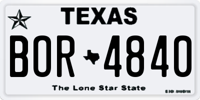 TX license plate BOR4840