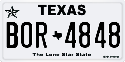 TX license plate BOR4848
