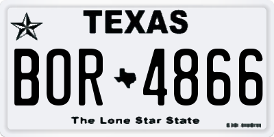 TX license plate BOR4866