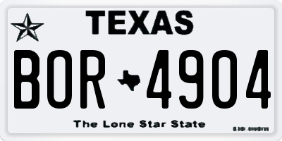 TX license plate BOR4904