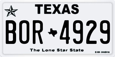 TX license plate BOR4929