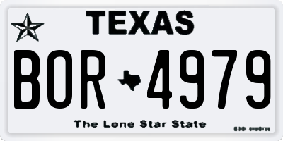 TX license plate BOR4979
