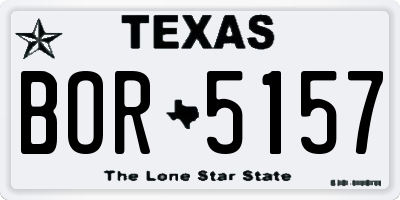 TX license plate BOR5157