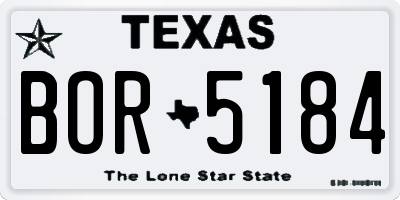 TX license plate BOR5184