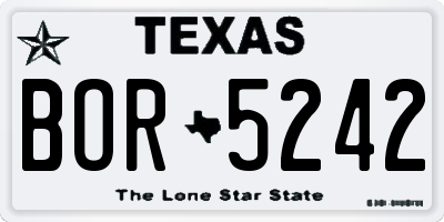 TX license plate BOR5242