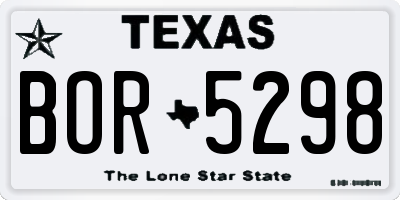 TX license plate BOR5298