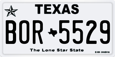 TX license plate BOR5529