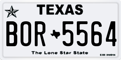 TX license plate BOR5564