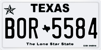 TX license plate BOR5584
