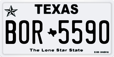 TX license plate BOR5590