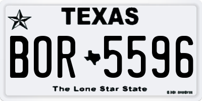 TX license plate BOR5596