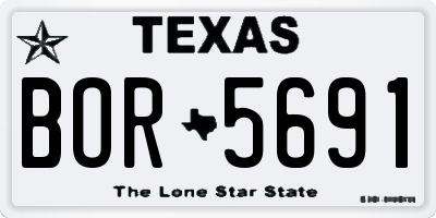 TX license plate BOR5691