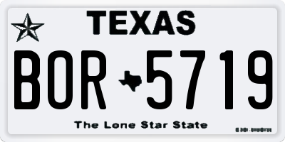 TX license plate BOR5719