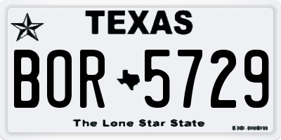 TX license plate BOR5729