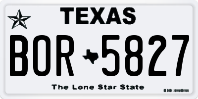 TX license plate BOR5827
