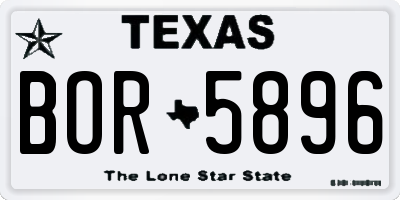 TX license plate BOR5896