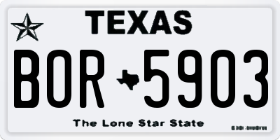 TX license plate BOR5903