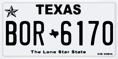 TX license plate BOR6170