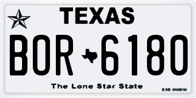 TX license plate BOR6180