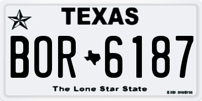 TX license plate BOR6187