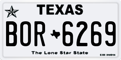 TX license plate BOR6269