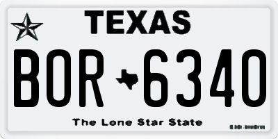 TX license plate BOR6340