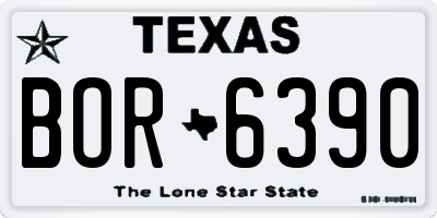TX license plate BOR6390