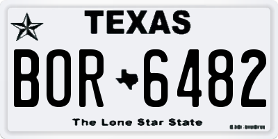 TX license plate BOR6482