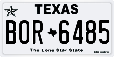 TX license plate BOR6485