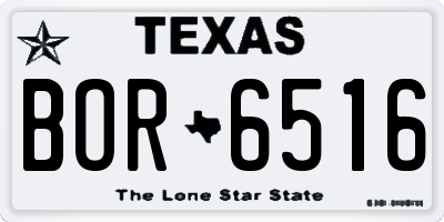 TX license plate BOR6516