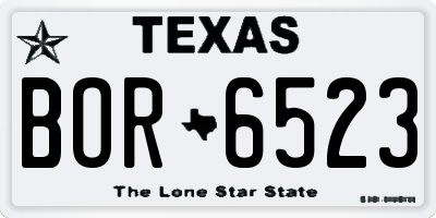 TX license plate BOR6523