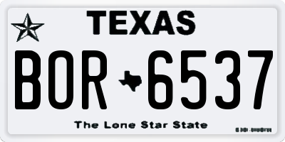 TX license plate BOR6537