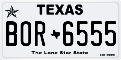 TX license plate BOR6555